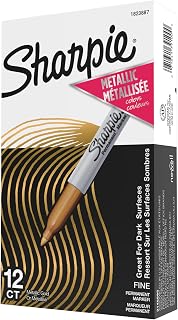 Sharpie Metallic Permanent Markers, Fine Point, Gold, 1 Count (Pack of 144)