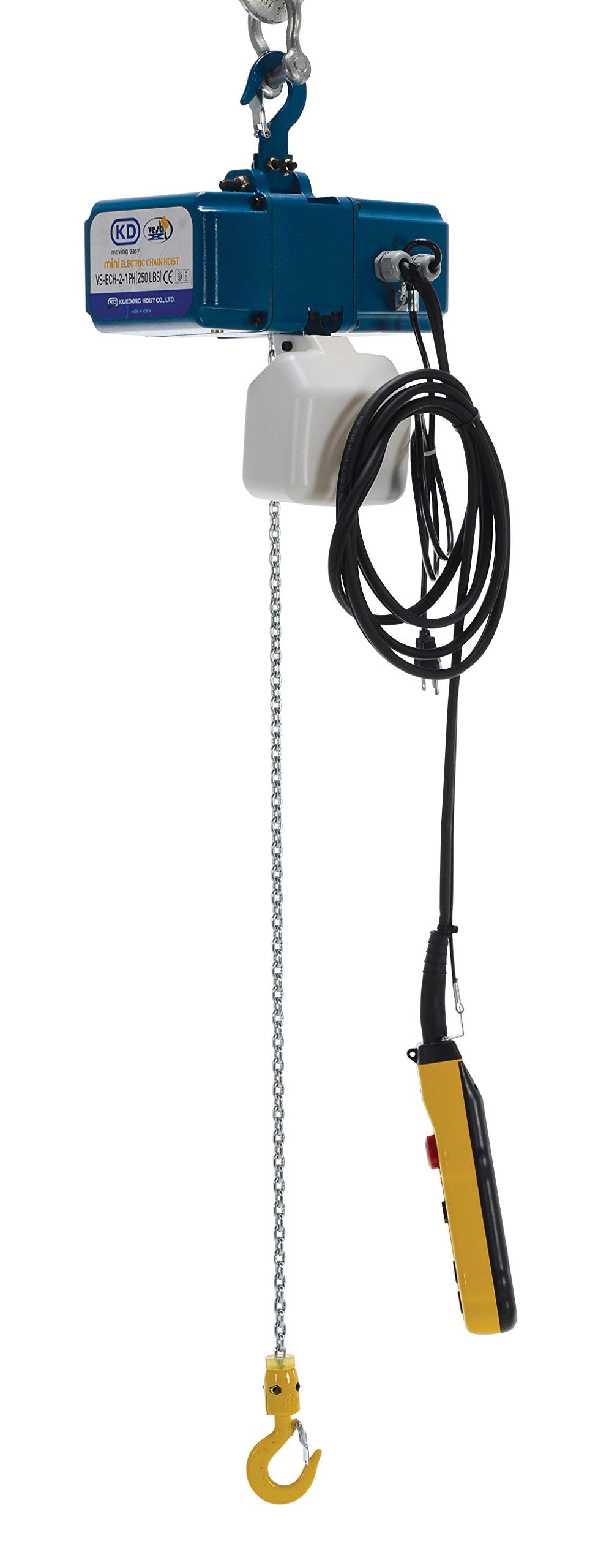 VS-ECH Variable Speed Electric Chain Hoist by Vestil – 24"L x 24"W x 20"H, Steel, Blue, Model VS-ECH-2-1PH