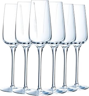 Chef & Sommelier Sublym Collection - Set of 6 Champagne Flutes 21 cl - Shine, Transparency and High Resistance - Reinforced Packaging