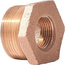 3/4" x 1/2" Bushing, Brass, MNPT X FNPT, 125 PSI