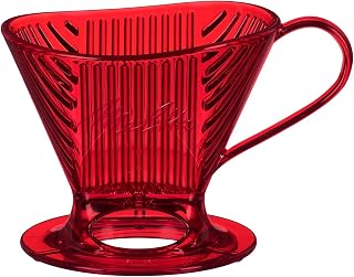 Melitta Signature Series 1 Cup Pour-Over Coffee Brewer, Tritan Red