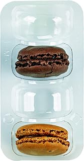 PacknWood 210MACLONG - Macaron Plastic containers - Large Macaroon Storage Cases-Macaron Insert - Macaron Container Box - (2.5 * 5) - 250 Pcs