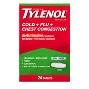 Cold + Flu + Chest Congestion Caplets by Tylenol – Commercial Grade