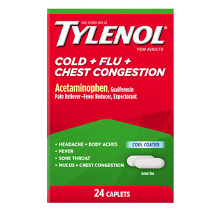 Cold + Flu + Chest Congestion Caplets by Tylenol – Commercial Grade