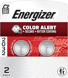 Energizer CR2032 Batteries (2 Pack), 3V Lithium Coin Batteries