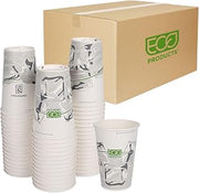 ECO PRODUCTS GreenStripe Compostable 16oz Paper Cups, Case of 1000, Cold Drinks Only, Made With Renewable Resources, Disposable, Lid Available, Plant Based PLA Lined, ASTM Compliant, BPI-Certified