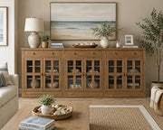 Crafters and Weavers Rustic Modern Farmhouse Bookcase & Cabinet in Pine