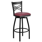 Flash Furniture Burgundy Vinyl Seat/Black Metal Frame / 2 Pack / 1 Barstools