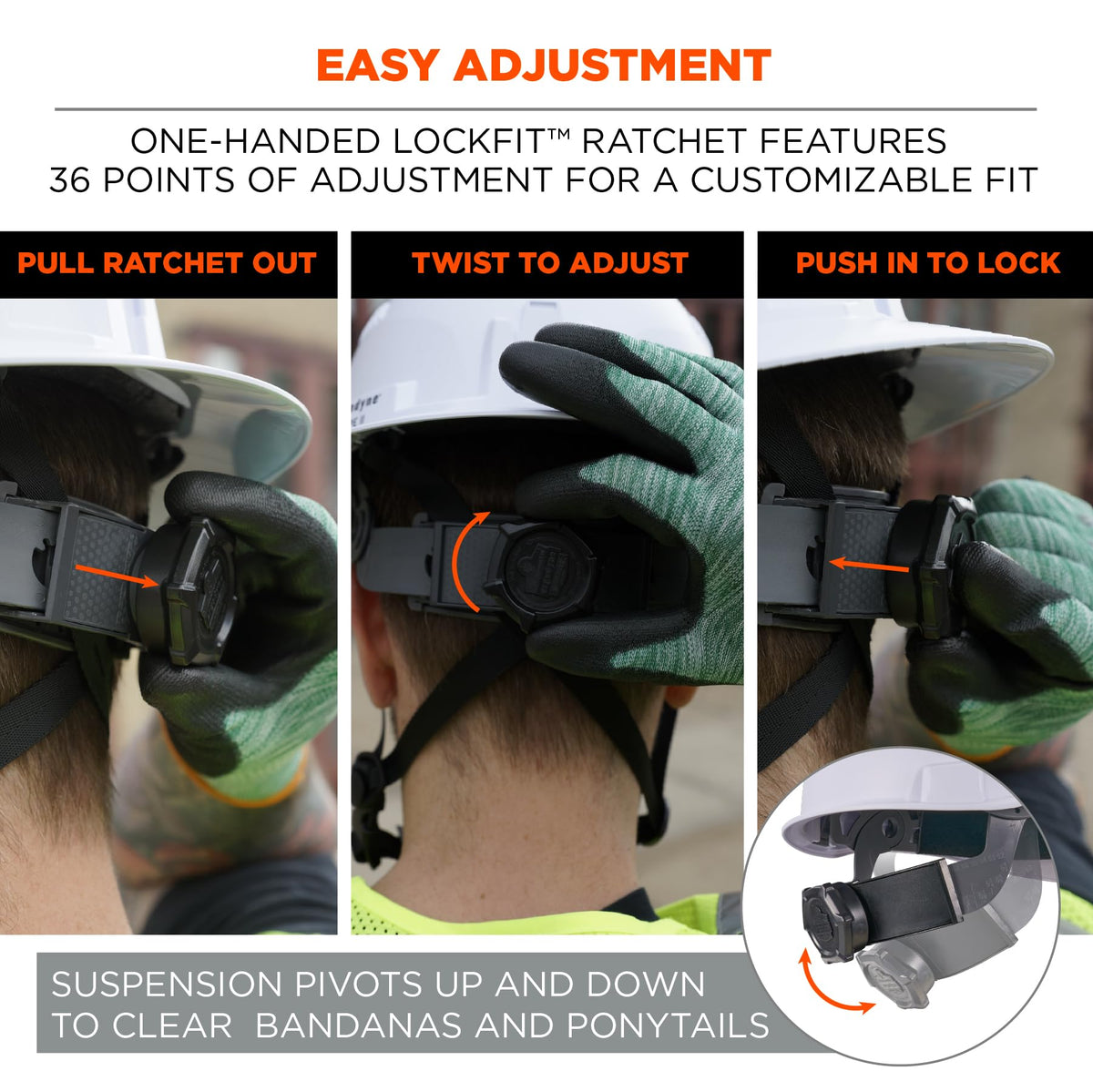 Ergodyne Green / 6.5 - 8 (21in - 25 in / 53cm - 63.5cm) / Full Brim Safety Helmet - Type 2, Class C Head Protection