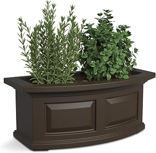 Mayne Nantucket 2-Foot Window Box – Self-Watering, Weather-Resistant Planter for Flowers – Durable Design for Outdoor Use, Perfect for Windows