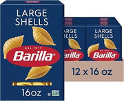Barilla Large Shells Pasta, Non-GMO Kosher Pasta, 16oz. (12PK)