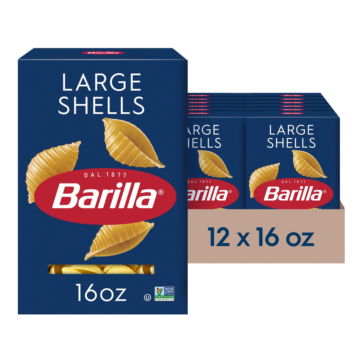 Barilla Large Shells / 16 Ounce (Pack of 12) / Large Shells 12 Pack Pasta
