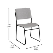 Flash Furniture Gray Fabric/Black Frame / Set of 1 / Contemporary Stacking Chairs