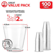 Stock Your Home 100 Pack / 2.0 ounces / Clear Shot Glasses
