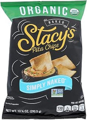 Stacy's Brand Organic Simply Naked Pita Chips - Case Of 10 - 10.25 Oz