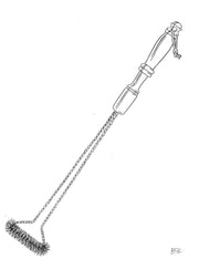 High Temperature Fryer Basket Cleaning Brush by Brushtech – 22.5" x 4.5" x 1.5", Brass, Steel and Plastic, White, Model B51C
