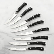 Wusthof Classic Ikon 8-piece Steak Knife Set with Wood Case by Wüsthof – 8-piece, High Carbon Stainless Steel, Stainless Steel / Black, Pack of 8