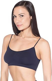 RONDO Women's Bra Yoga Mini Cami Seamless Bralette Microfibr Stretch Bra Thin Strap Bralette