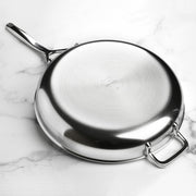 5-Plus 12.5-inch Stainless Steel Fry Pan with Glass Lid by Demeyere – 12.5-inch, Stainless Steel, Model 1015883