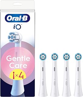 Oral-B iO Series Gentle Care, Original Replacement Round Brush Heads, Angled Bristles for Deeper Plaque Removal, Softer Brush Head for Sensitive Gums