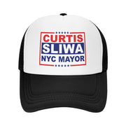 Curtis Sliwa for NYC Mayor Trucker Hat New York City 2026 Election Hats Adjustable Mesh Back Baseball Cap by PPFINE – One Size, Polyester, Black, Model 6455PPHHG