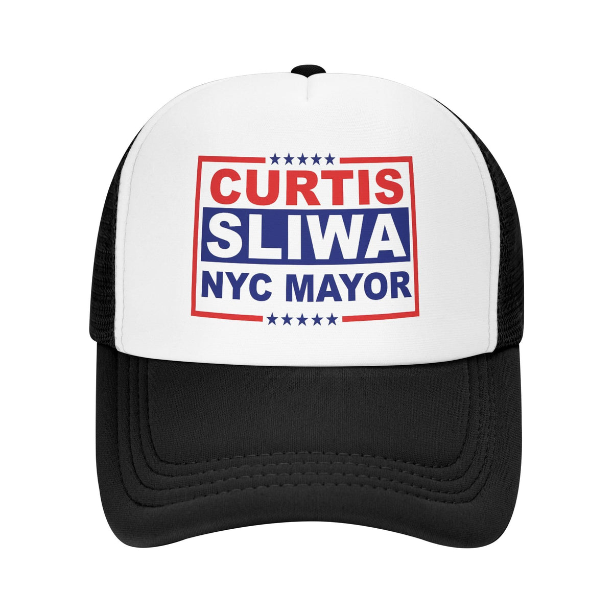 Curtis Sliwa for NYC Mayor Trucker Hat New York City 2026 Election Hats Adjustable Mesh Back Baseball Cap by PPFINE – One Size, Polyester, Black, Model 6455PPHHG