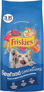 Friskies Purina Dry Cat Food, Seafood Sensations - (4) 3.15 lb. Bags