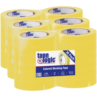 (36 Pack General Purpose Colored Masking Tape by Tape Logic – 1 Inch x 60 yds. (Pack of 36), Yellow, Model TLT935003Y