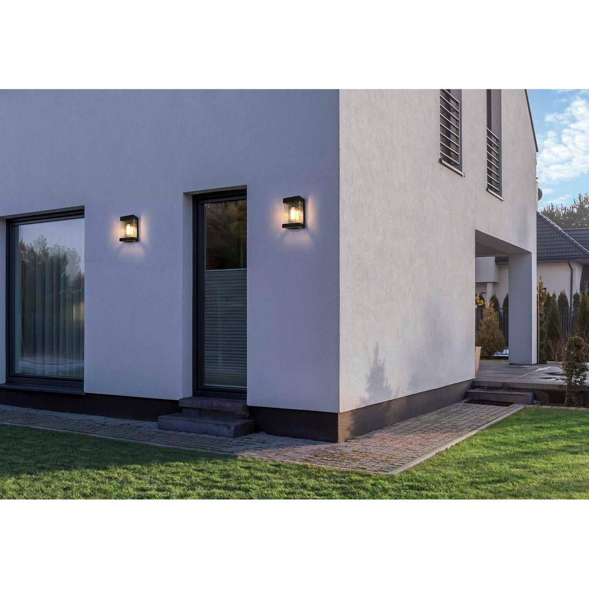 Thompson One Light Outdoor Wall Sconce Black by Lighting Design – Iron, Black, Model OD371W10BK
