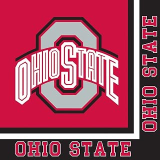 Creative Converting 318562 Ohio State University 2-Ply Lunch Paper Napkins, Multicolor, 6.5", 16 Ct.