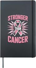 Stronger Than Cancer Breast Cancer Awareness Hardcover Journal, Black