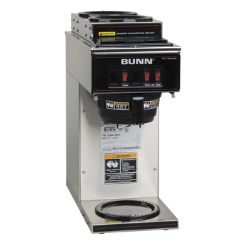 VP17-3SS2U Pourover Commercial Coffee Brewer with One Lower and Two Upper Warmers by Bunn – 12.00x22.00x25.50, 3.8 gallons, Stainless Steel, Silver, Model 13300.0004