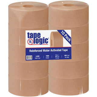 (10 Rolls) 70mm x 450 Feet by Tape Logic – 70mm x 450 Feet, Fiberglass, Kraft, Pack of 10, Model TLT9077000