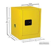 Justrite 4 Gallon / Manual-close / Yellow Cabinets