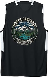 North Cascades National Park American Alps Vintage Badge Art Adult & Youth Basketball Jersey
