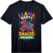 Mens Llama Party Snacks Incoming Fiesta Celebration Performance T-Shirt