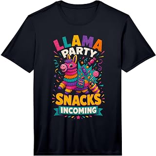Mens Llama Party Snacks Incoming Fiesta Celebration Performance T-Shirt