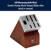 Solution Razor-Sharp 14-pc Self Sharpening Knife Block Set by HENCKELS – 14-pc, Stainless Steel, Brown, Pack of 14, Model 1025358