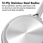 Hybrid 8” Nonstick Stainless Steel Frying Pan by OXO – 8" Frying Pan Skillet, 2.0 cups, Ceramic, Stainless Steel, Model CC010461-001