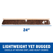 Flo-Pac Garage Sweep with Palmyra Bristles by SPARTA – 24 Inches (Pack of 1), Natural Fiber, Tan/Brown, Model 3621912400
