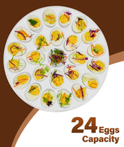 PAHTTO Deviled Egg Tray, 24 Slots Each, Melamine Set of 2, White