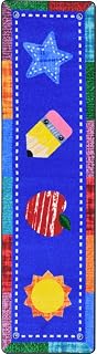Joy Carpets Alphabet Upcycle 2'1" x 7'8" Area Rug in Color Multi