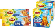 Lipton Cold Brew Family Size Tea Bags, Original & Decaf 22 CT (2ea) (Variety Pack)