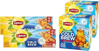 Lipton Cold Brew Family Size Tea Bags, Original & Decaf 22 CT (2ea) (Variety Pack)
