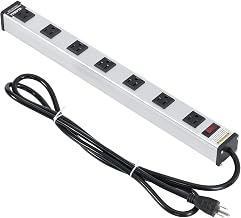 Global Industrial 19" 7 Outlet Aluminum Power Strip with 6-ft Cord ETL/cETL