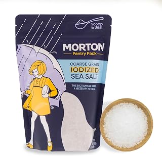 Morton Salt Iodized Sea Salt, Coarse, 1 lb. Resealable Pouch