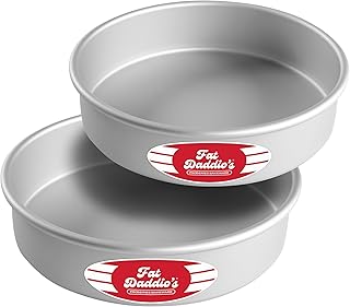 Fat Daddio's Anodized Aluminum Round Cake Pans, 2 Piece Set, 8 x 2 Inch