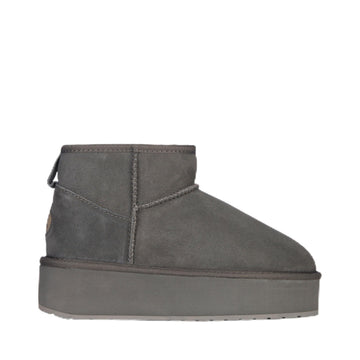 Australia - Stinger Micro Flatform Womens Boot by EMU – 6, Sheepskin, Charcoal, Model 195283082864
