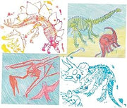 Roylco Dinosaur Rubbing Plates – 6 Pack of Prehistoric Dinosaur Rubbing Art Plates for Kids, Classroom Texture Craft Tools, Fine Motor & Sensory Activities