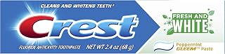 Crest Fresh & White Toothpaste, Peppermint Gleem Paste, 2.4 oz